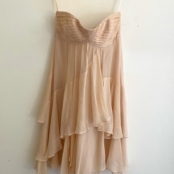 BCBG Silk Dress Vanilla Size 4 - Picture 1 of 8